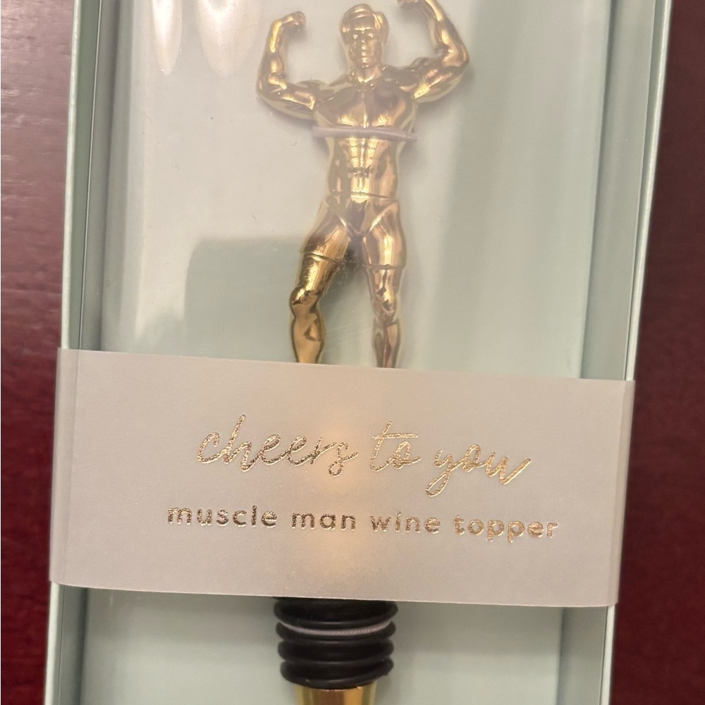 Gold Muscle Man Wine Topper